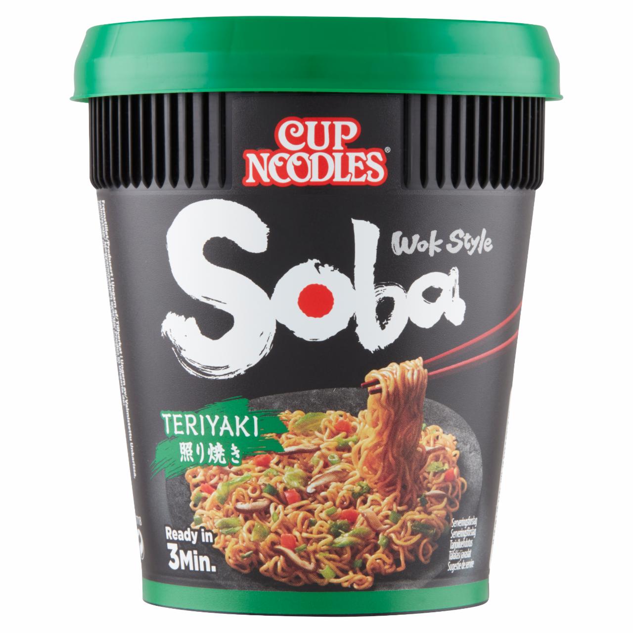 Képek - Nissin Cup Noodles Soba instant tészta búzalisztből teriyaki ízesítő szósszal 90 g