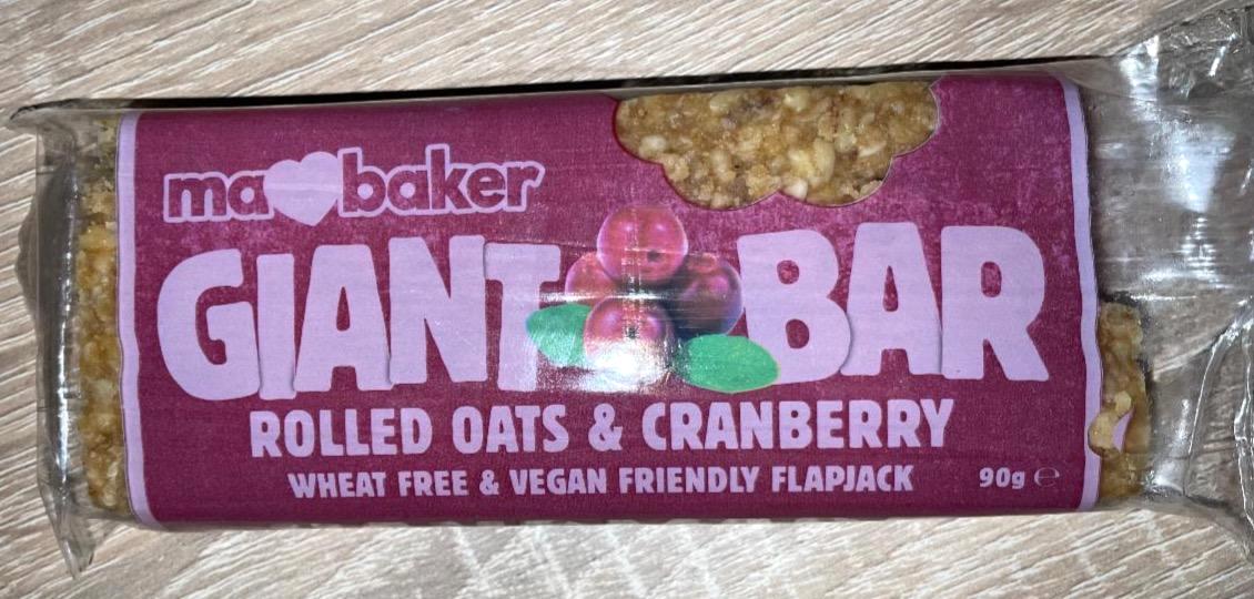 Képek - Giant Bar vörös áfonyás óriás zabszelet 90 g