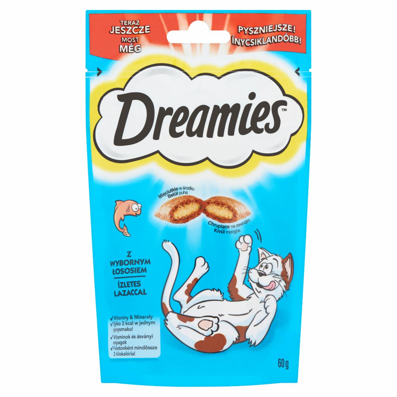 Képek - Dreamies jutalomfalat macskák számára lazaccal 60 g