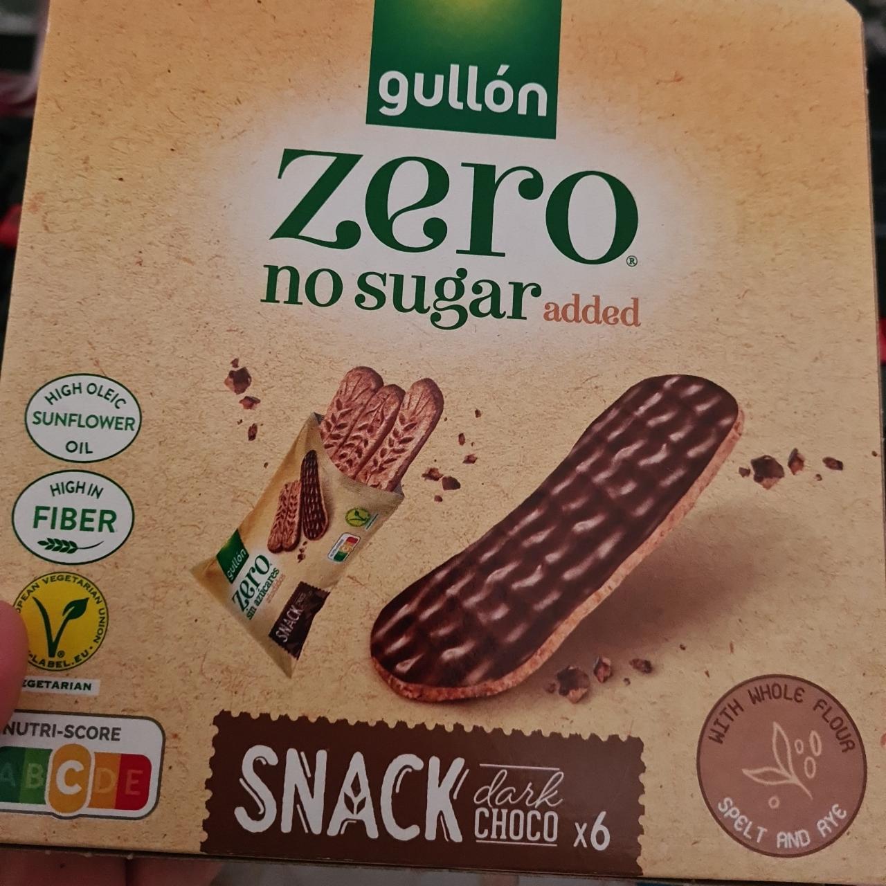 Képek - Gullón Zero teljes kiőrlésű szelet étcsokoládé bevonattal, édesítőszerrel 6 x 25 g (150 g)