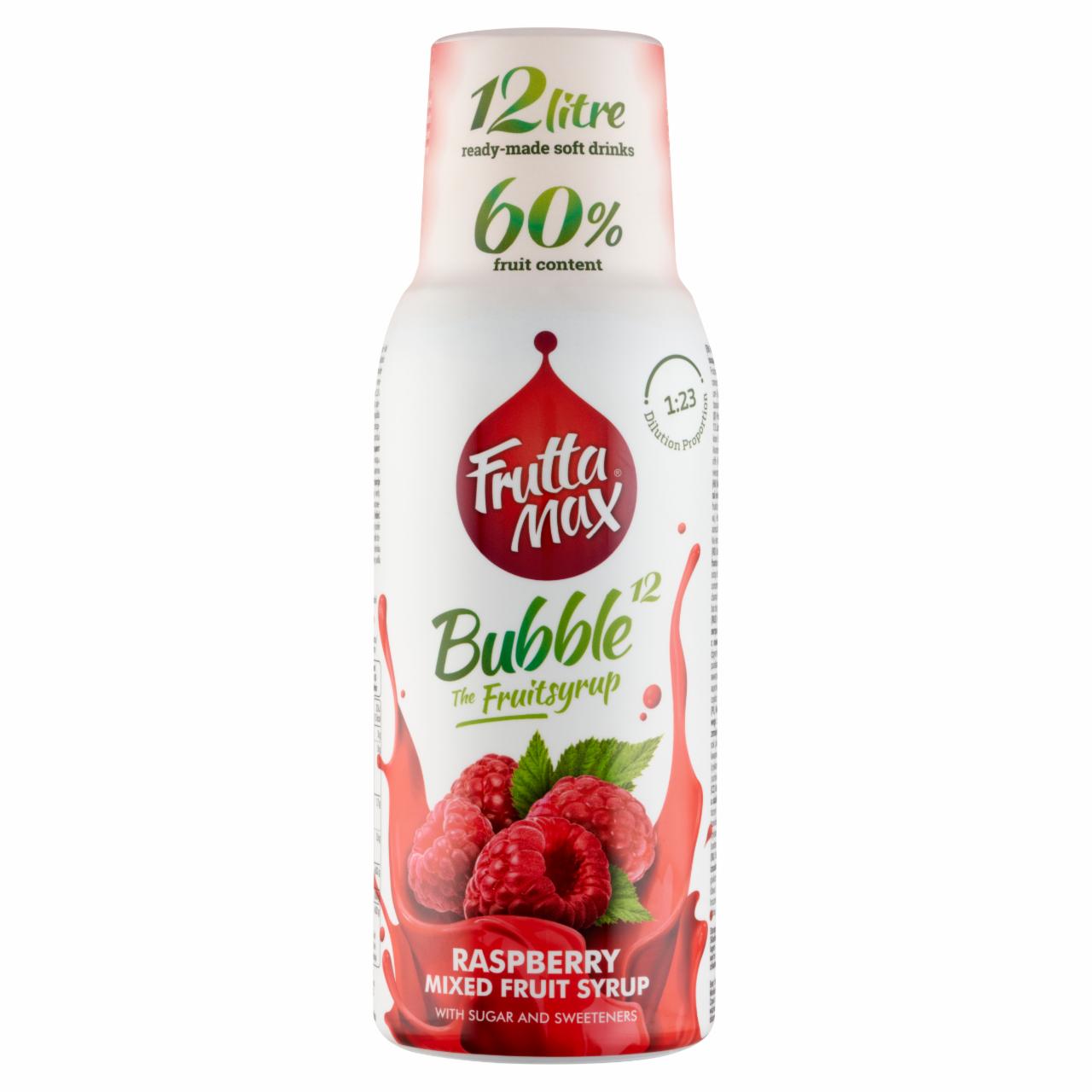 Képek - FruttaMax Bubble¹² málna vegyes gyümölcsszörp izocukorral és édesítőszerekkel 500 ml