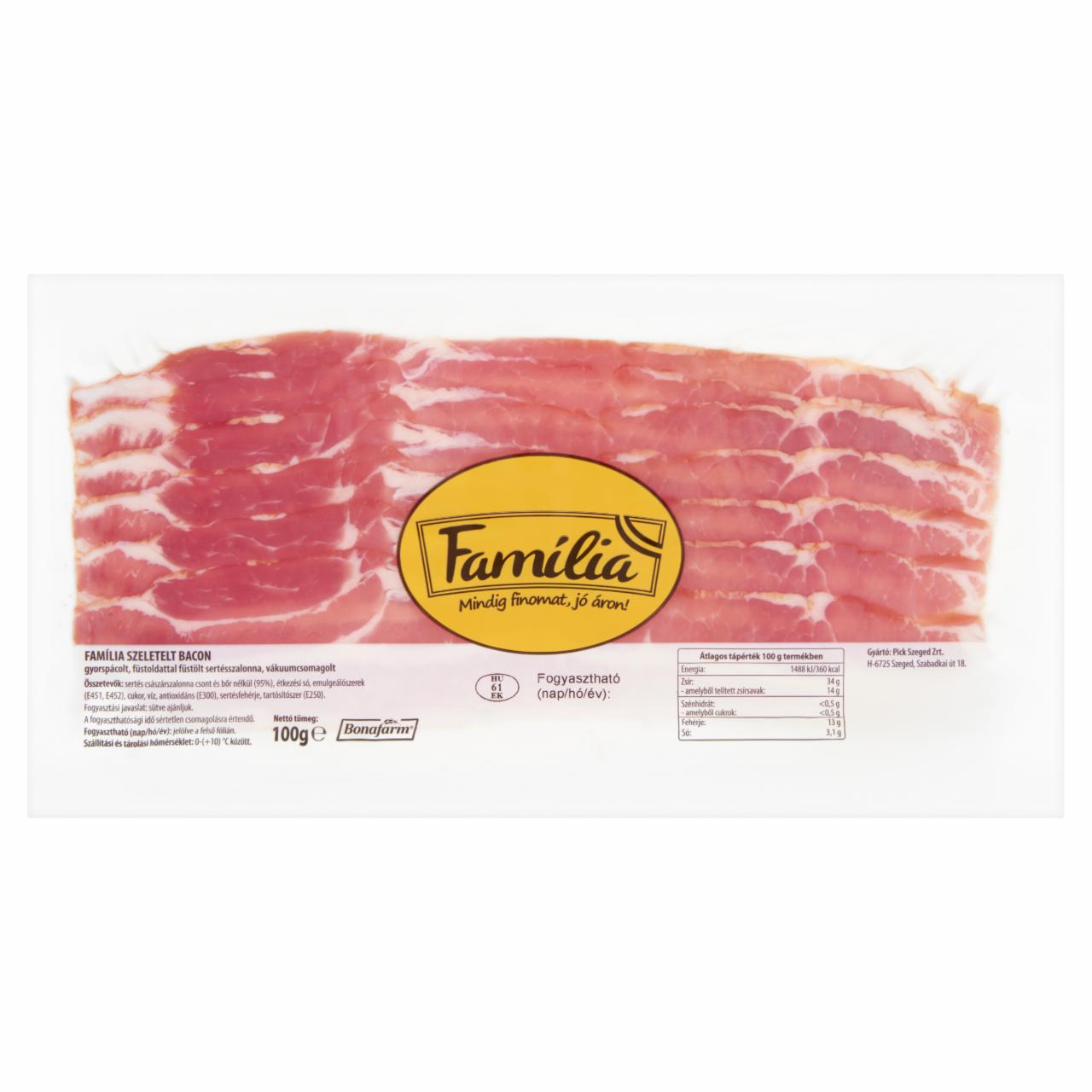 Képek - FAMÍLIA szeletelt bacon 100 g