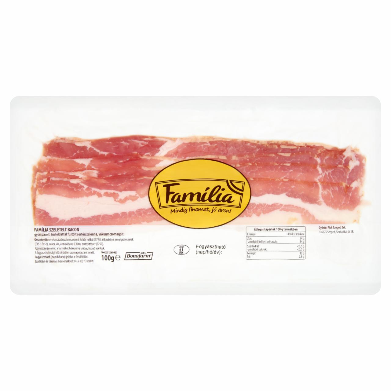 Képek - FAMÍLIA szeletelt bacon 100 g