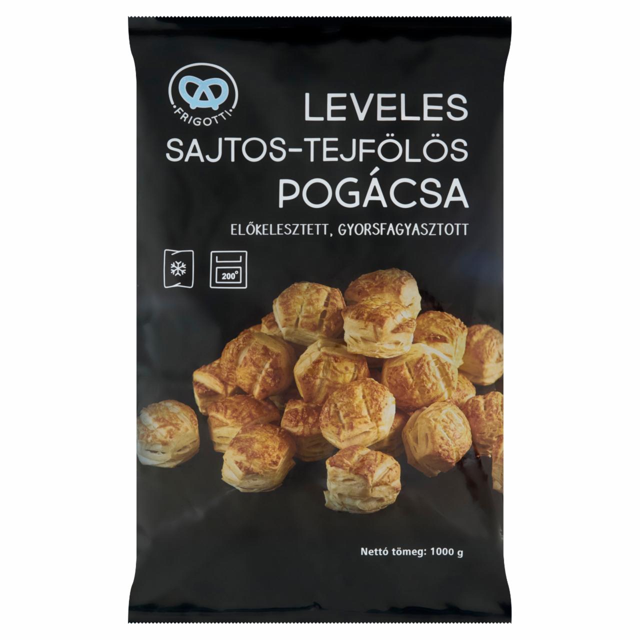 Képek - Frigotti előkelesztett, gyorsfagyasztott leveles sajtos-tejfölös pogácsa 1000 g