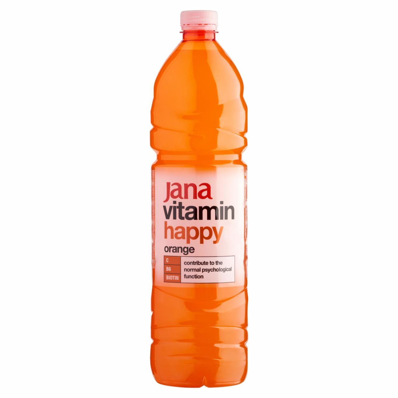 Képek - Jana Vitamin Happy narancs ízű szénsavmentes üdítőital cukorral és édesítőszerrel 1,5 l