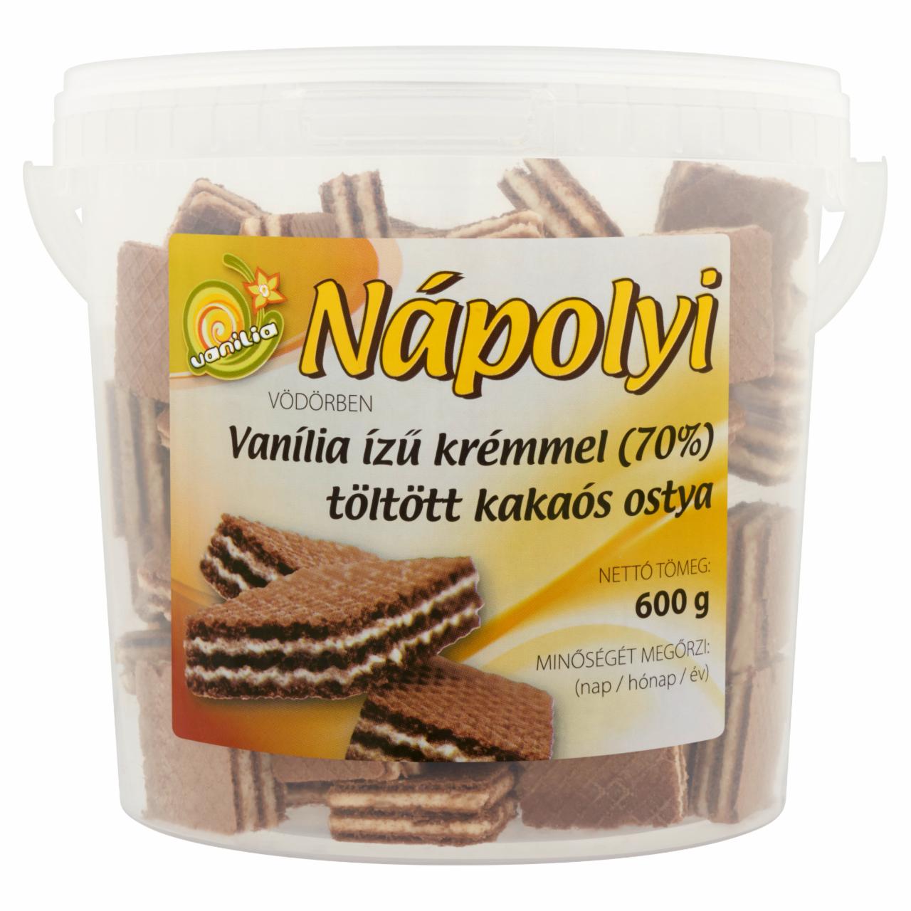Képek - Nápolyi Vödörben vanília ízű krémmel töltött kakaós ostya 600 g