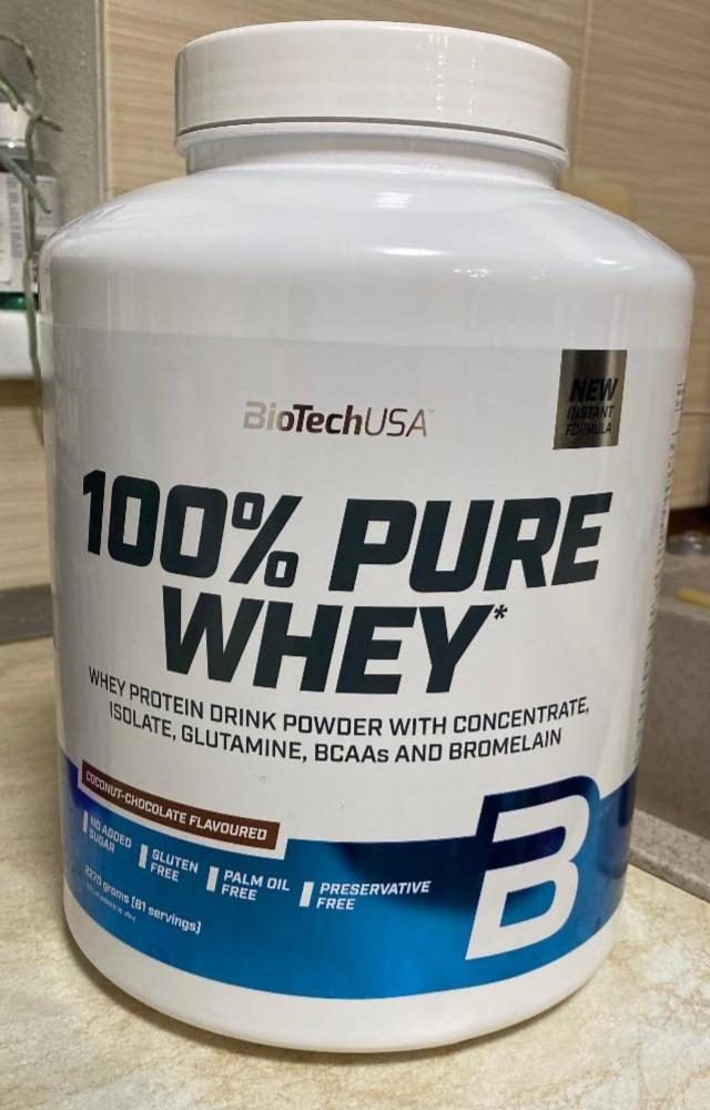 Képek - BioTechUSA 100% Pure Whey kókusz-csokoládé ízű fehérje italpor édesítőszerrel 454 g