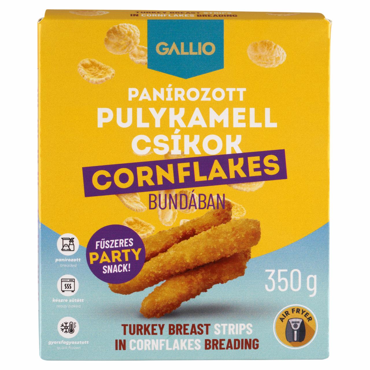 Képek - Gallio gyorsfagyasztott panírozott pulykamell csíkok cornflakes bundában 350 g