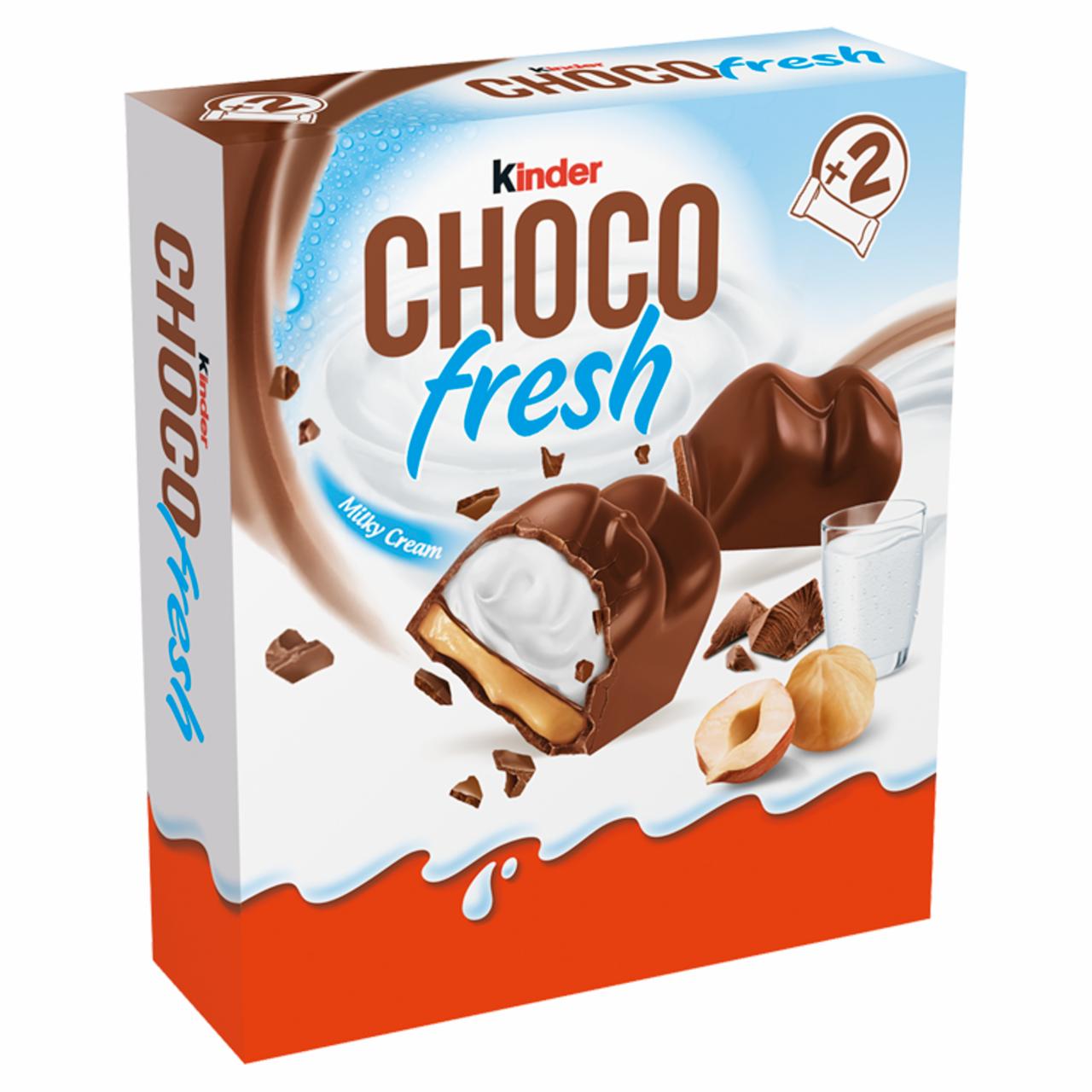 Képek - Choco fresh tejes és mogyorós krémmel töltött tejcsokoládé 2 db Kinder