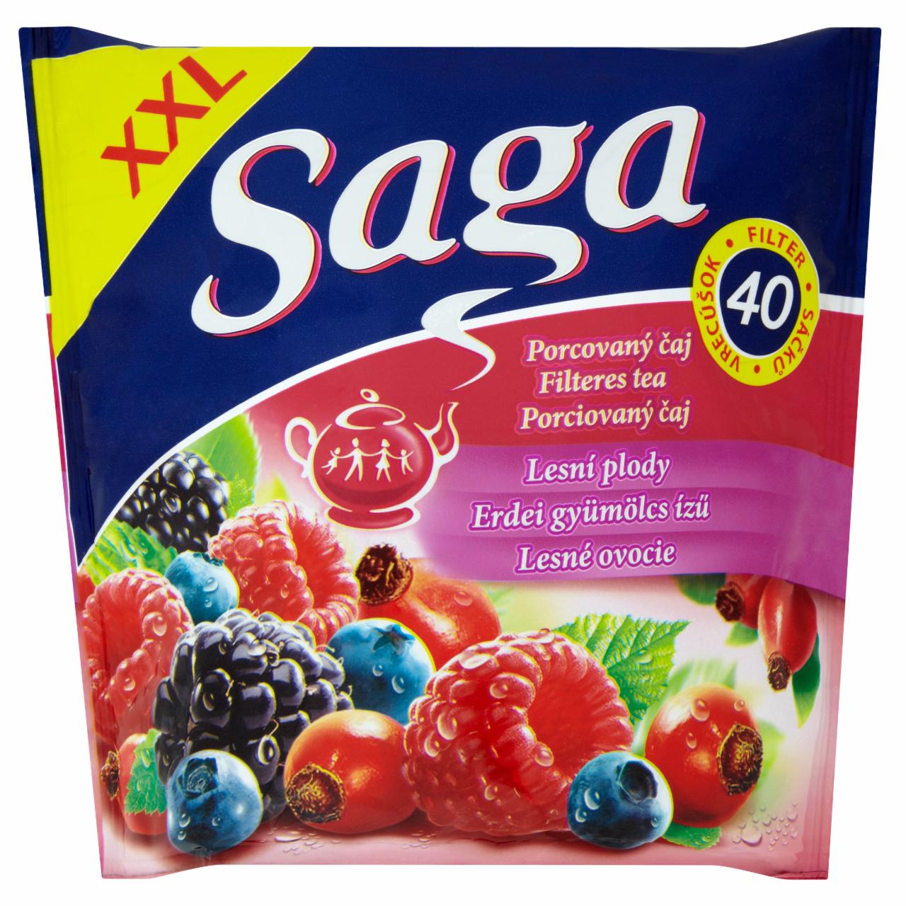 Képek - Saga XXL erdei gyümölcs ízű gyümölcstea 40 filter 80 g
