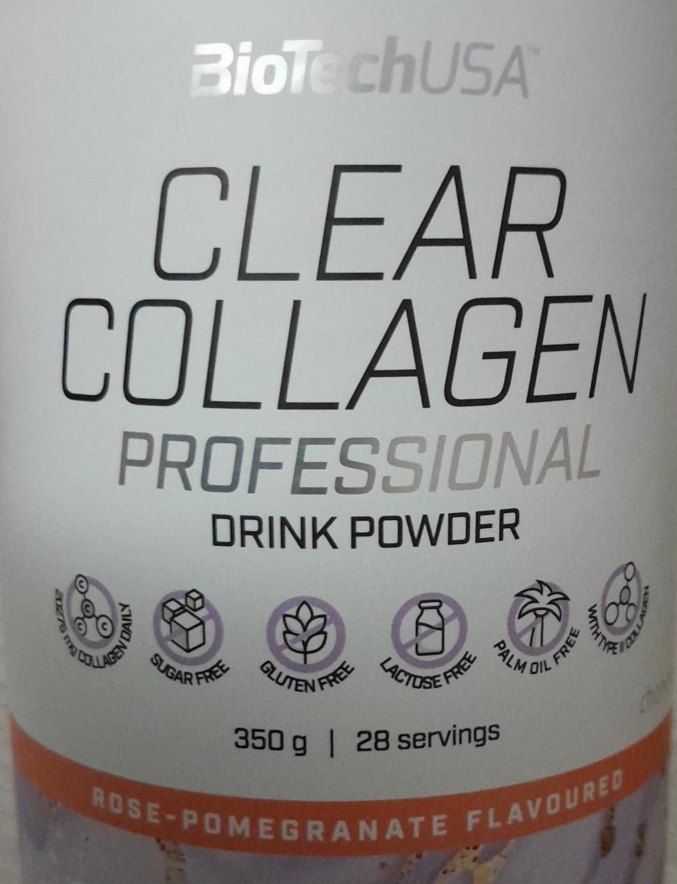 Képek - BioTechUSA Clear Collagen Professional rózsa-gránátalma ízű, frissítő italpor kollagénnel 350 g