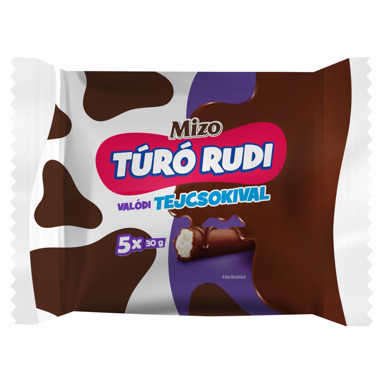 Képek - Mizo Túró Rudi natúr túródesszert tejcsokoládé bevonattal 5 x 30 g (150 g)