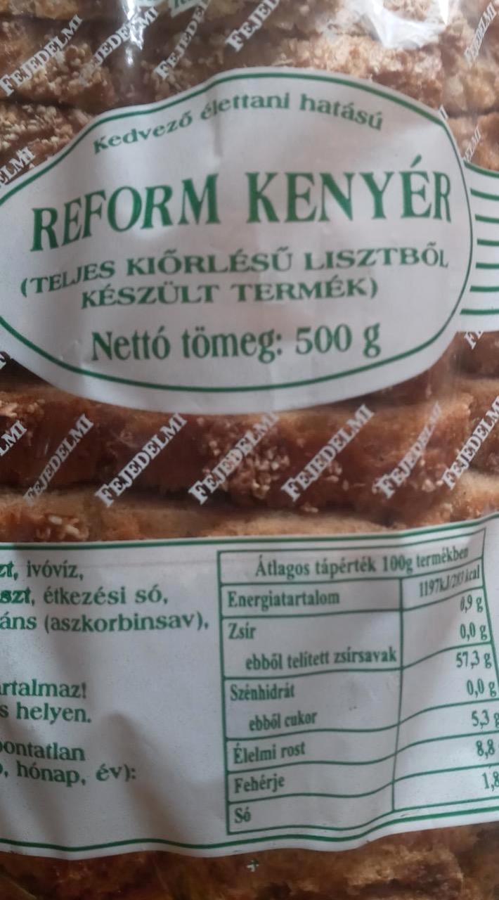 Képek - Reform kenyér teljes kiőrlésű lisztből Fejedelmi pékség