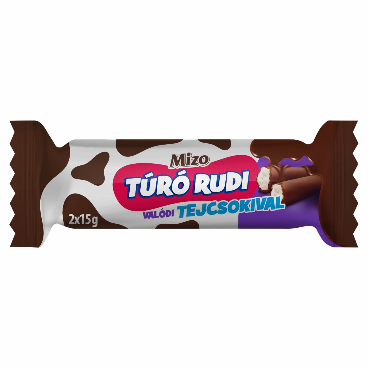 Képek - Mizo Túró Rudi natúr túródesszert tejcsokoládé bevonattal 2 x 15 g (30 g)