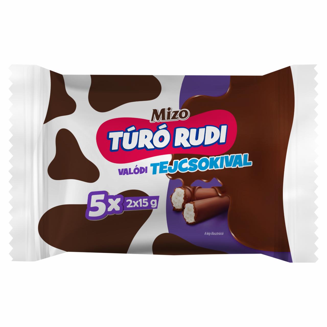 Képek - Mizo Túró Rudi natúr túródesszert tejcsokoládé bevonattal 5 x 2 x 15 g (150 g)