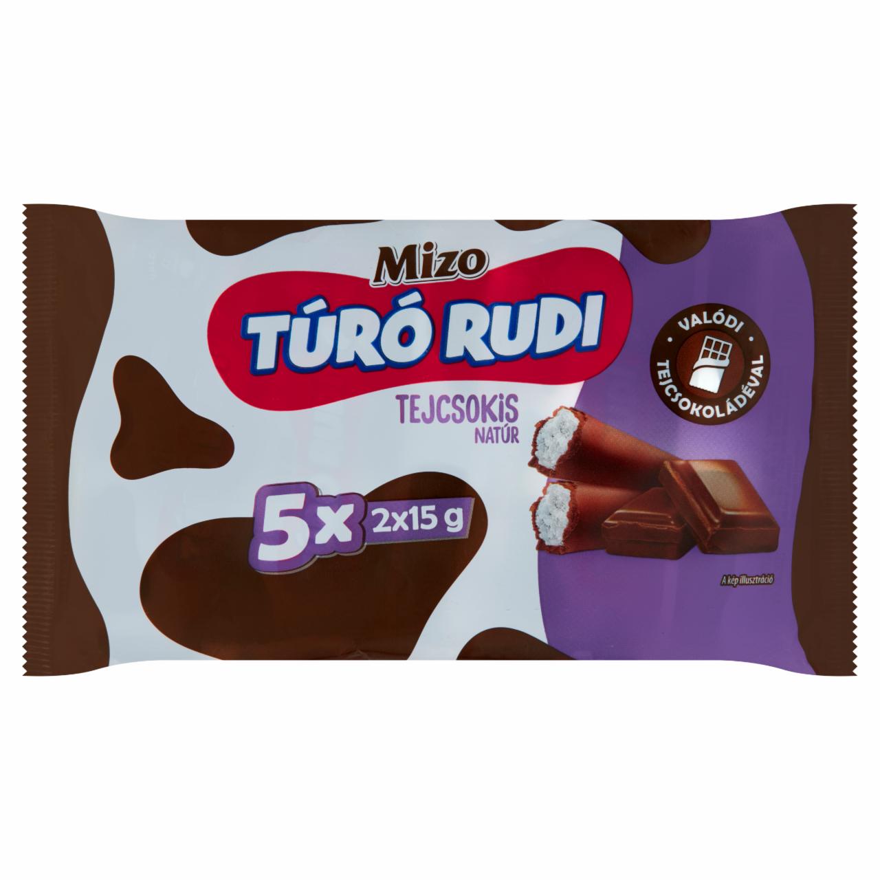 Képek - Mizo Túró Rudi natúr túródesszert tejcsokoládé bevonattal 5 x 2 x 15 g (150 g)