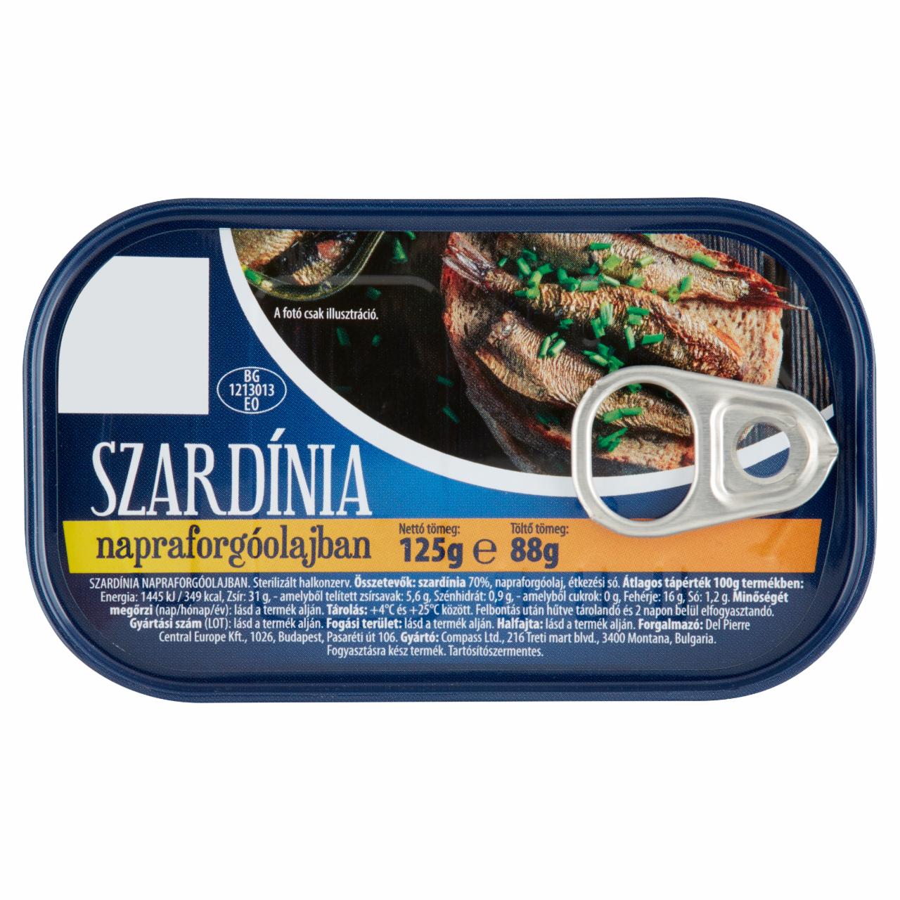 Képek - Szardínia napraforgóolajban 125 g