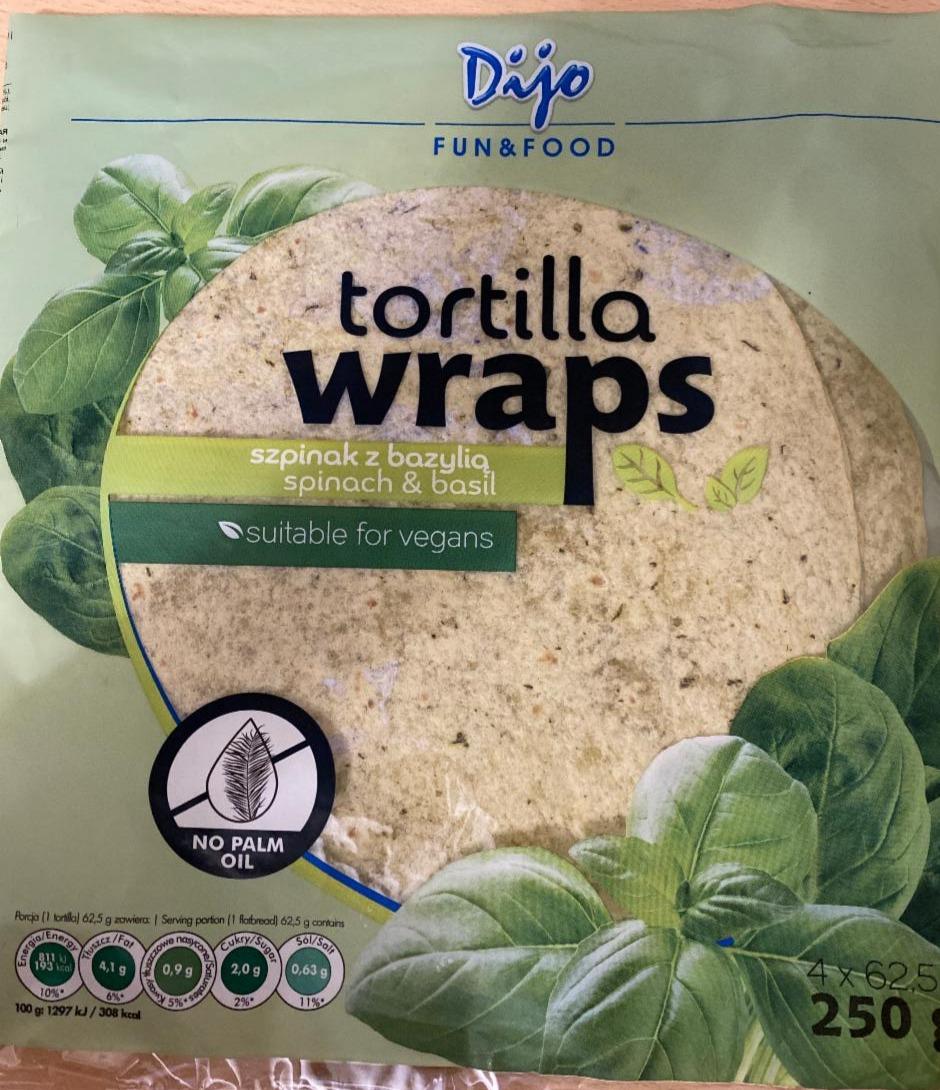 Képek - Tortilla wraps Bazsalikom és spenót Dijo