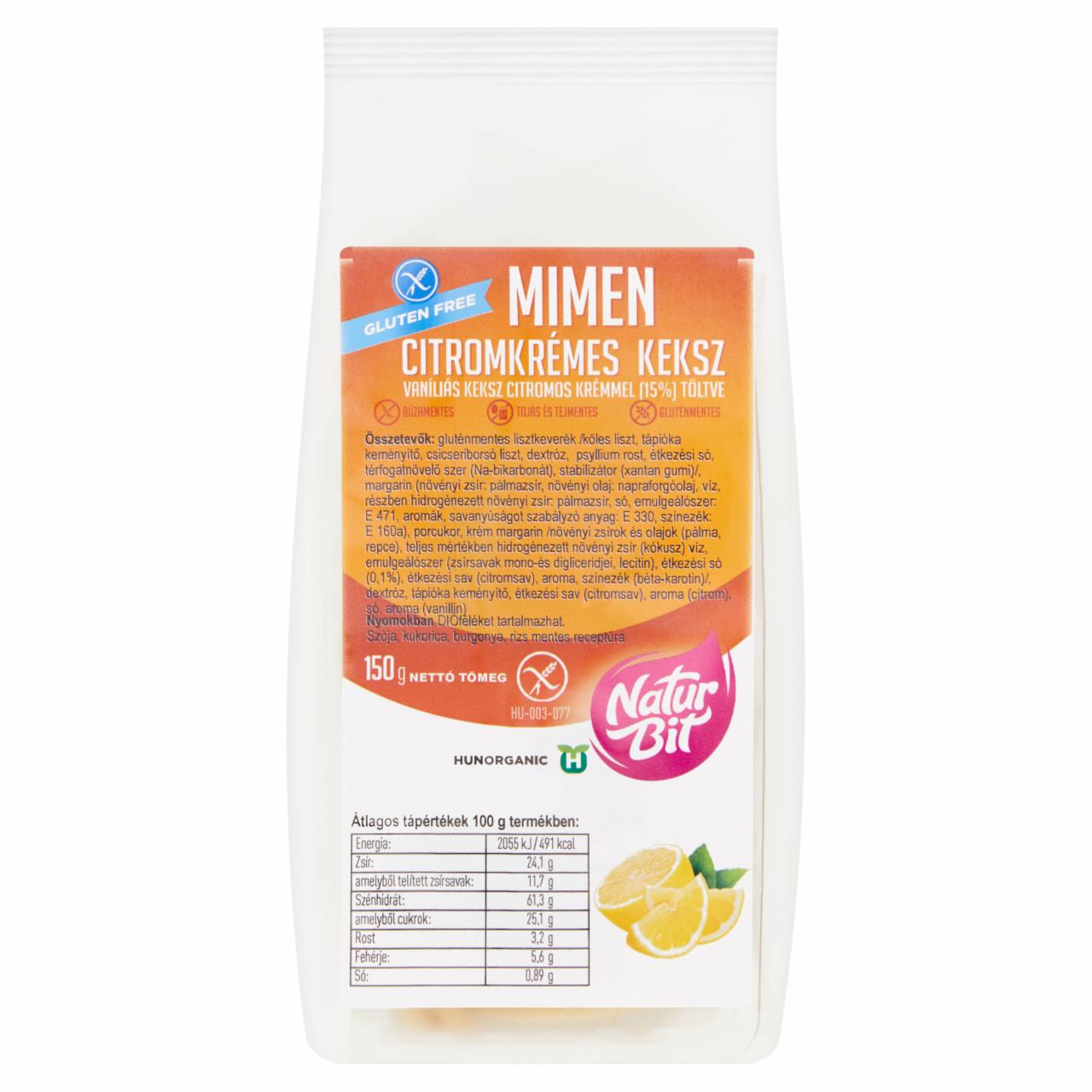 Képek - Naturbit Mimen citromkrémes keksz 150 g