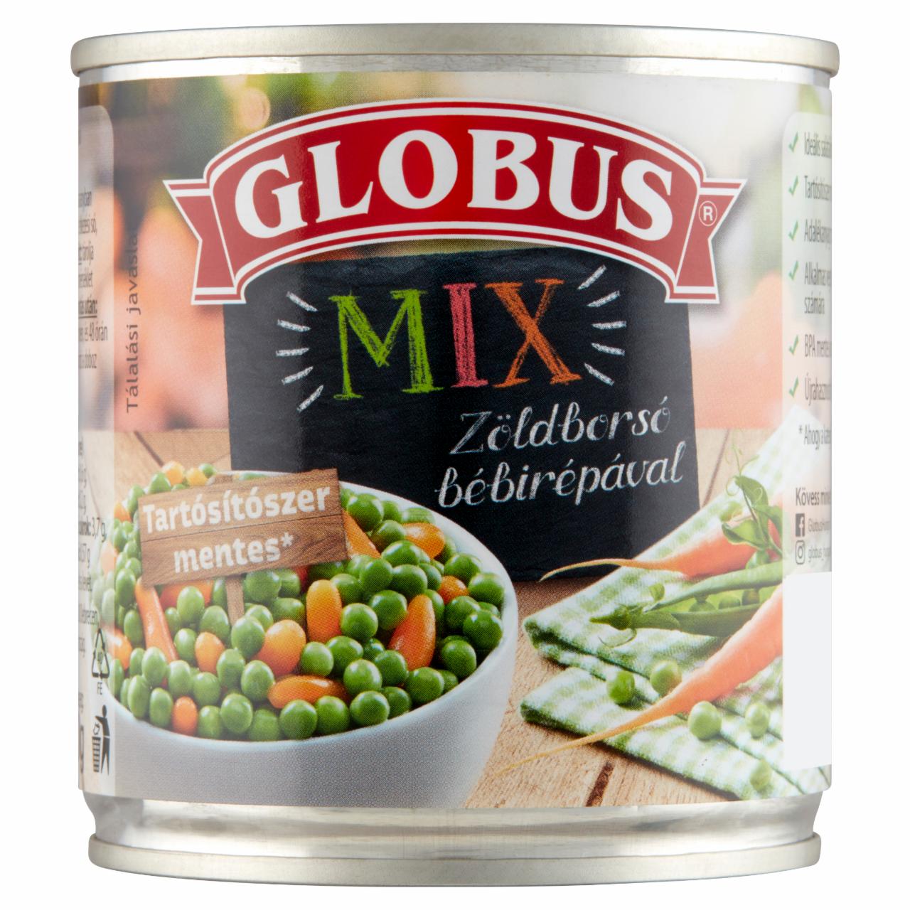 Képek - Globus Mix zöldborsó bébirépával 200 g