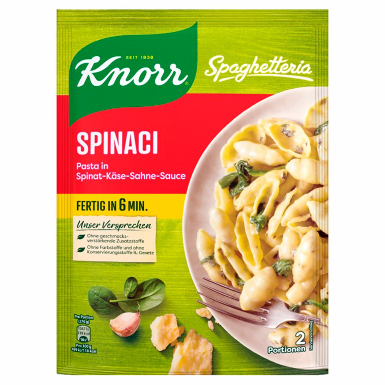 Képek - Spaghetteria tészta spenótos-sajtos-tejszínes szószban Knorr