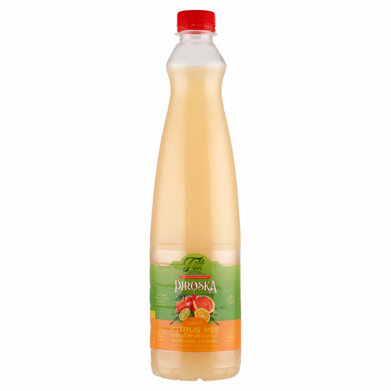 Képek - Piroska Fitt Light Citrus Mix gyümölcsszörp lime ízesítéssel, édesítőszerekkel, C-vitaminnal 0,7 l
