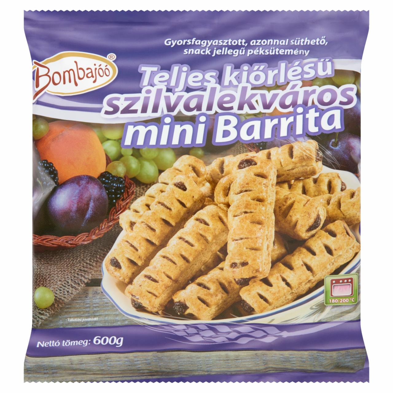 Képek - Bombajóó gyorsfagyasztott, teljes kiőrlésű szilvás mini Barrita 600 g