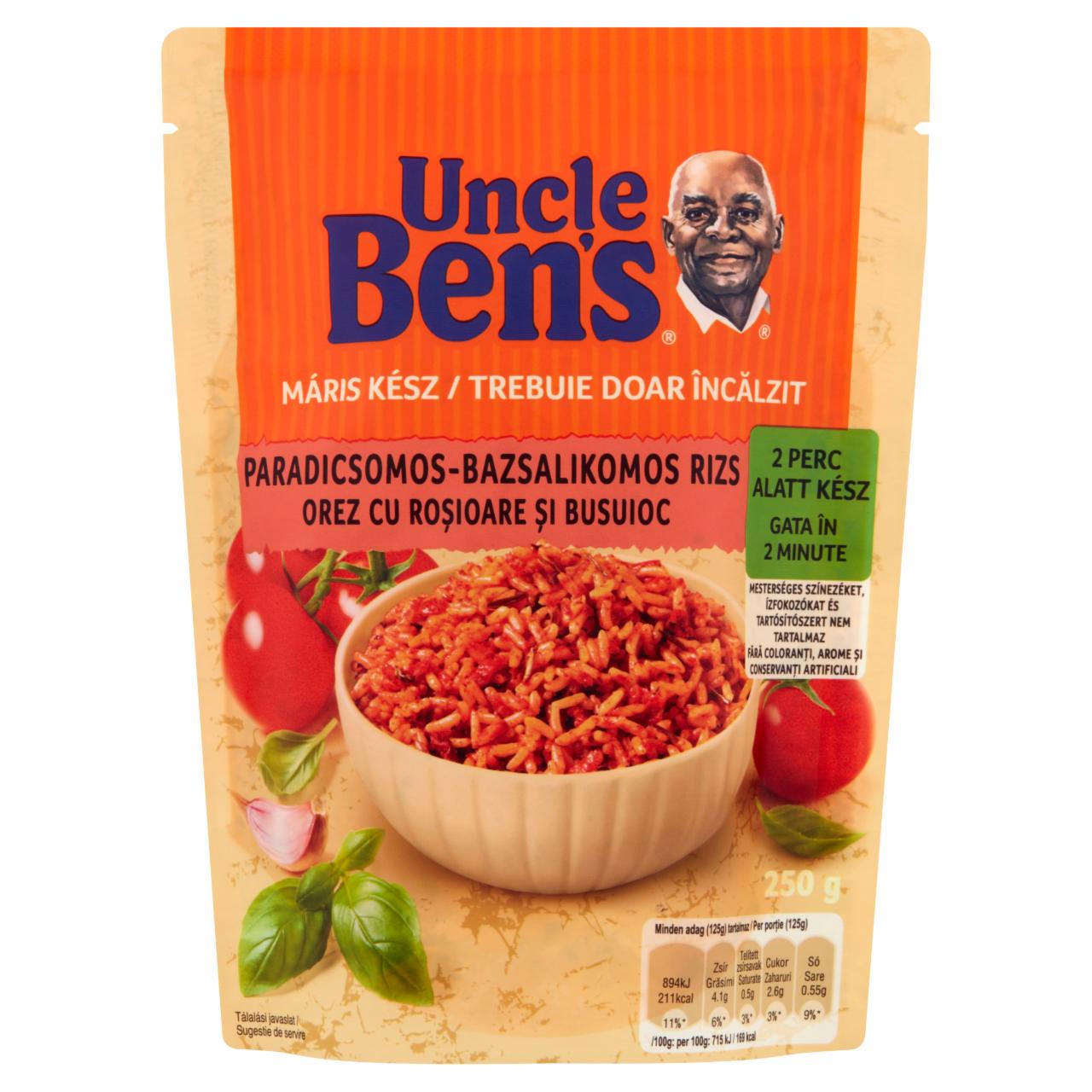 Képek - Uncle Ben's előfőzött paradicsomos-bazsalikomos rizs 250 g
