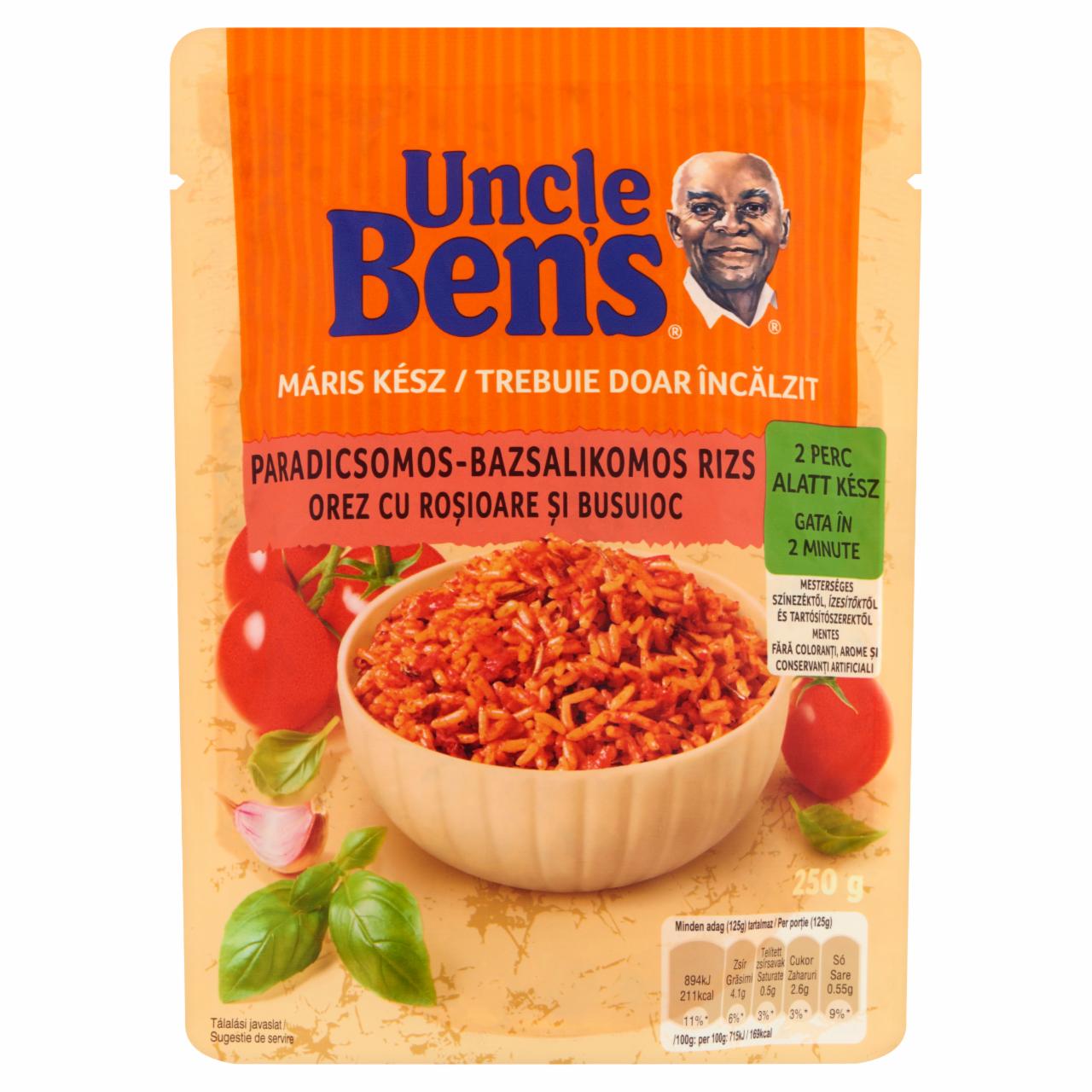 Képek - Uncle Ben's előfőzött paradicsomos-bazsalikomos rizs 250 g