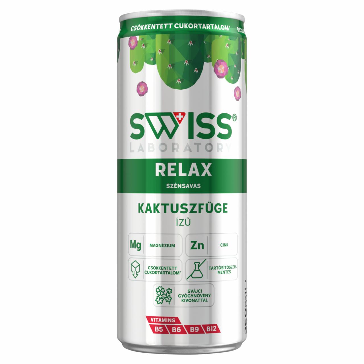 Képek - Swiss Laboratory Relax kaktuszfügeízű szénsavas ital svájci gyógynövény kivonattal 250 ml 