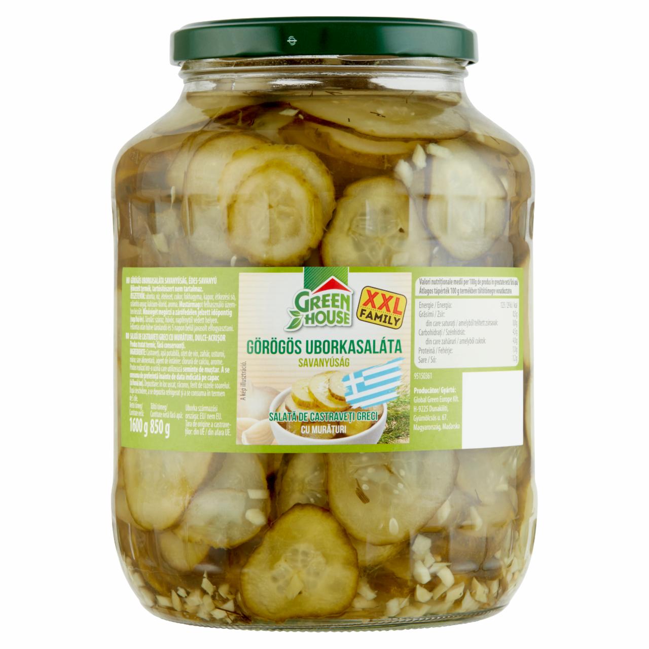 Képek - Green House édes-savanyú görögös uborkasaláta savanyúság 1600 g