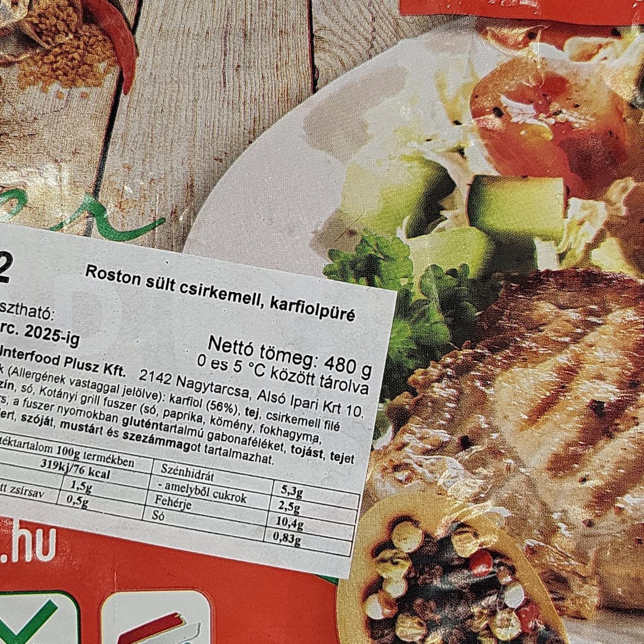 Képek - Roston sült csirkemell karfiolpüré Interfood