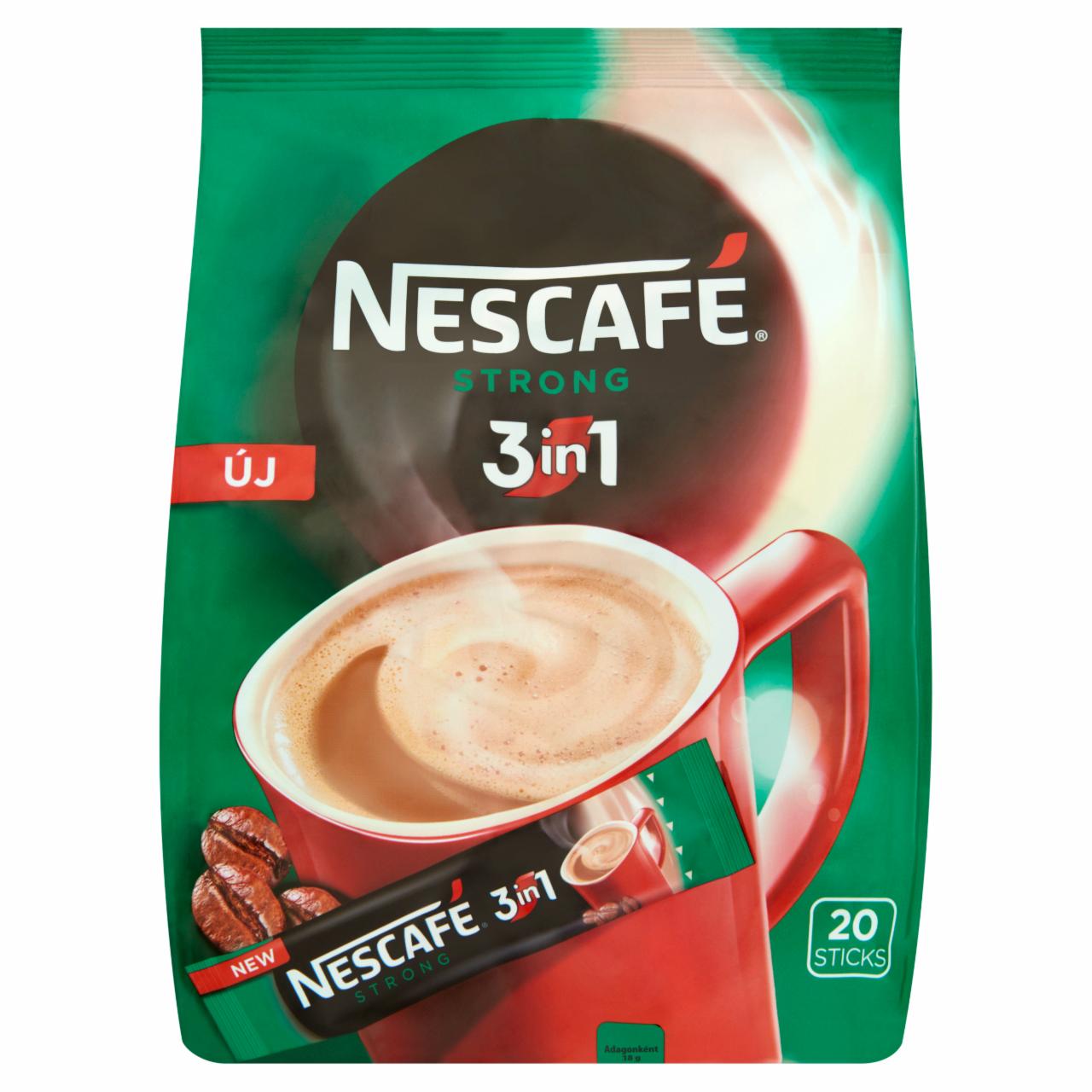 Képek - Nescafé 3in1 Strong azonnal oldódó kávéspecialitás 20 db 360 g