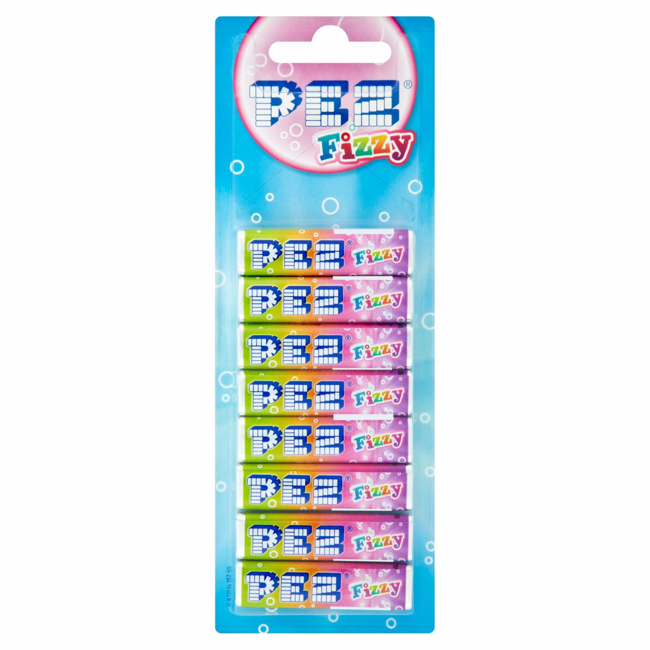 Képek - Pez Fizzy vegyes gyümölcsízű pezsgő hatású töltetlen keménycukorka 8 x 8,5 g