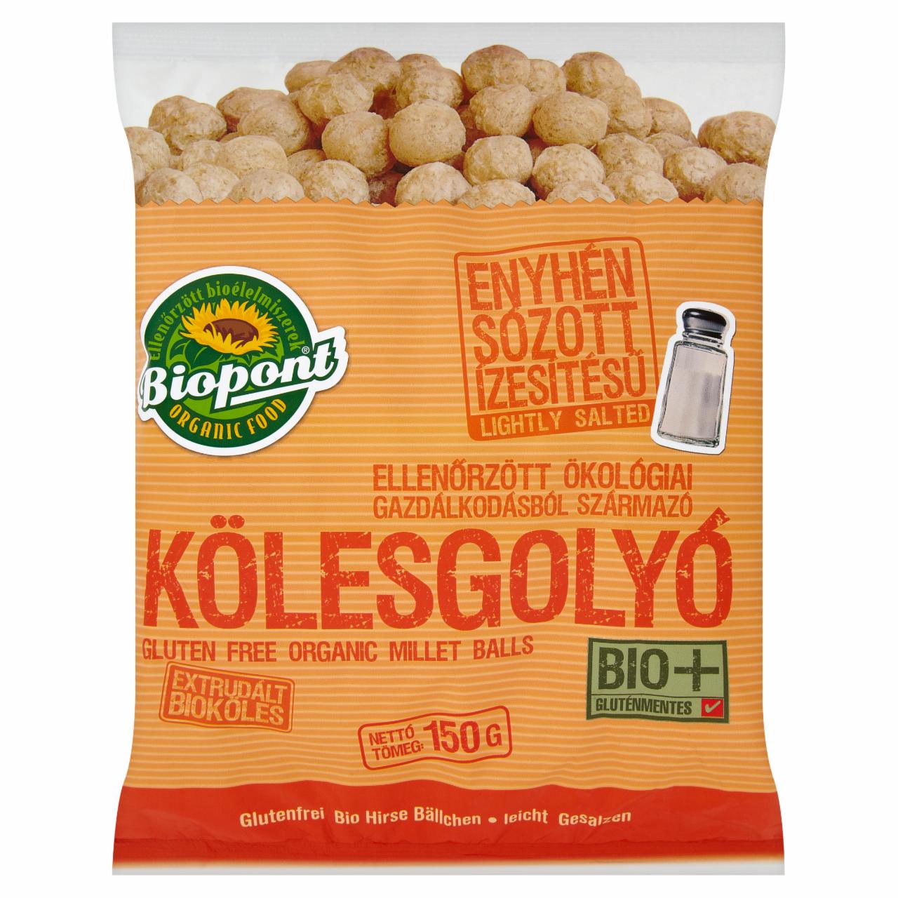 Képek - Biopont BIO gluténmentes, enyhén sózott kölesgolyó 150 g