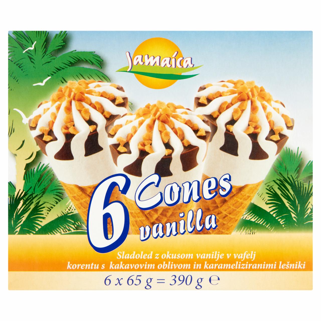 Képek - Jamaíca tölcséres vanília jégkrém mogyoródarabokkal 6 db 690 ml