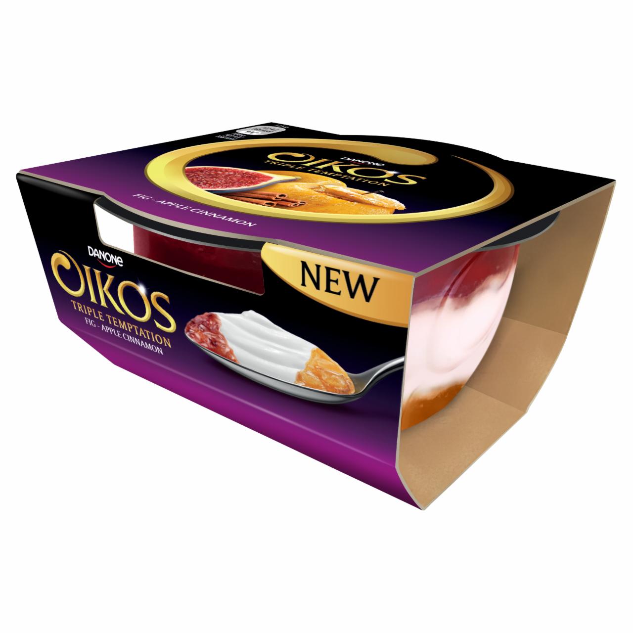 Képek - Danone Oikos Triple Temptation élőflórás görög krémjoghurt alma, füge- és fahéjízű öntettel 115 g