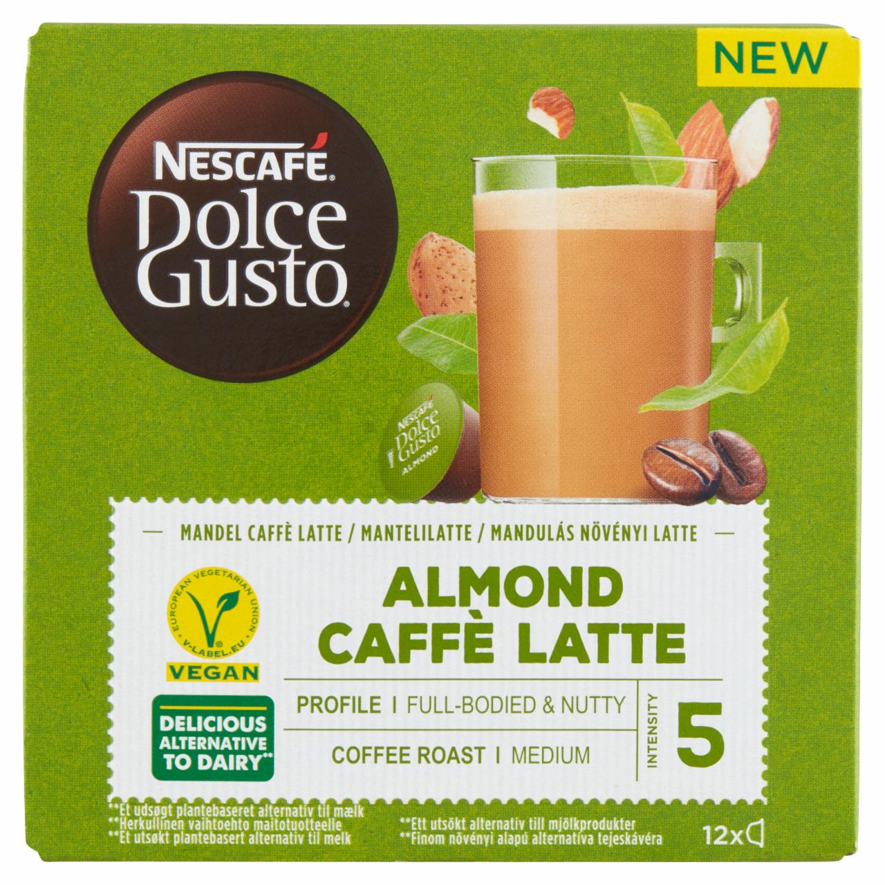 Képek - NESCAFÉ Dolce Gusto Almond Caffé Latte mandulás vegán kávékapszula 12 db/12 csésze 132 g