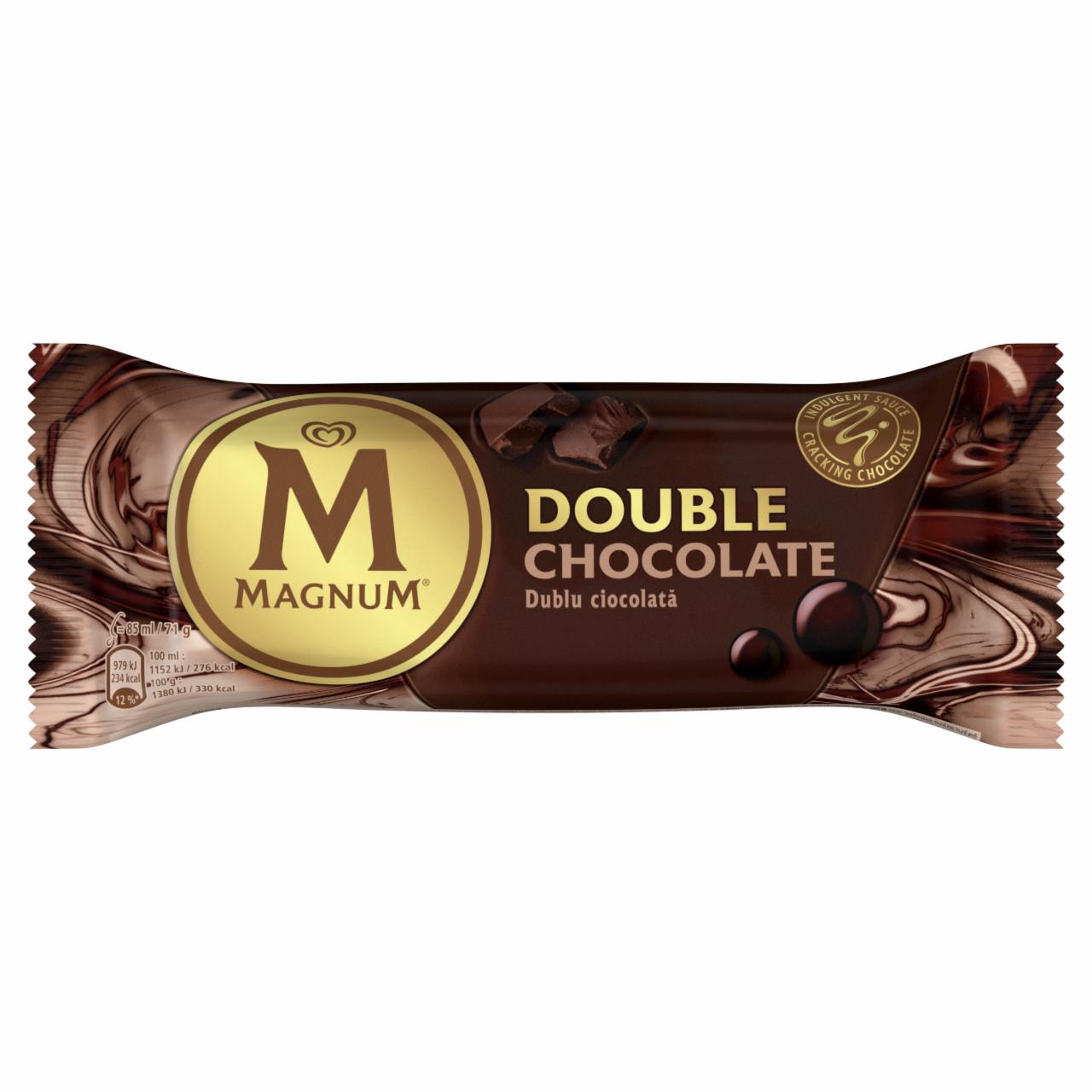 Képek - Magnum Double Chocolate csokoládés jégkrém kakaós bevonóval csokoládés szósszal 85 ml