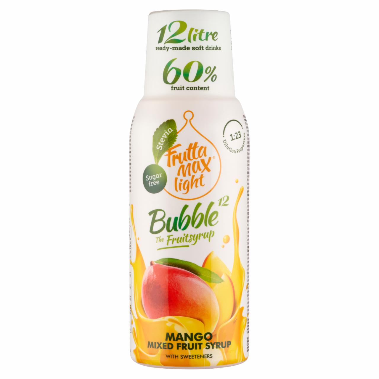 Képek - FruttaMax Bubble¹² Light mangó vegyes gyümölcsszörp édesítőszerekkel 500 ml