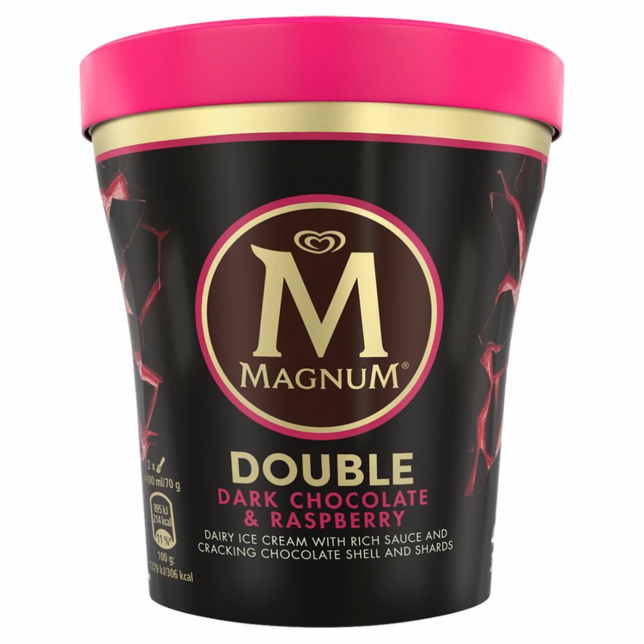 Képek - Magnum poharas jégkrém Dupla Étcsokoládé & Málna 440 ml