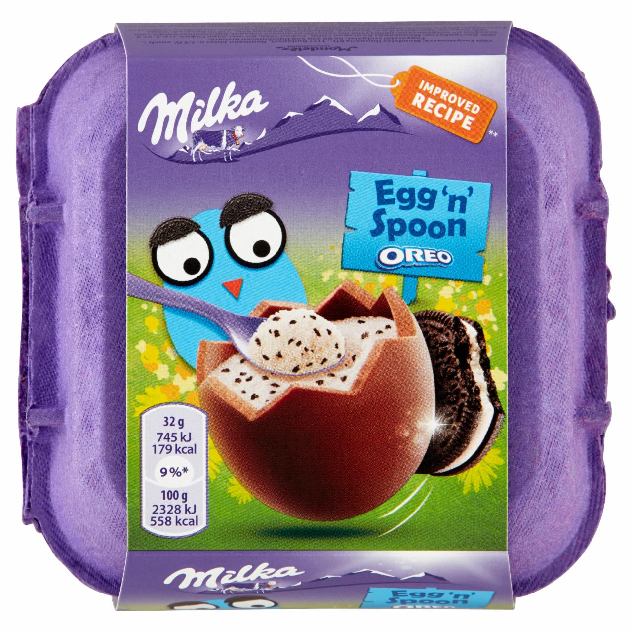 Képek - Milka alpesi tej felhasználásával készült tejcsokoládé kakaós kekszdarabokkal 4 x 32 g (128 g)