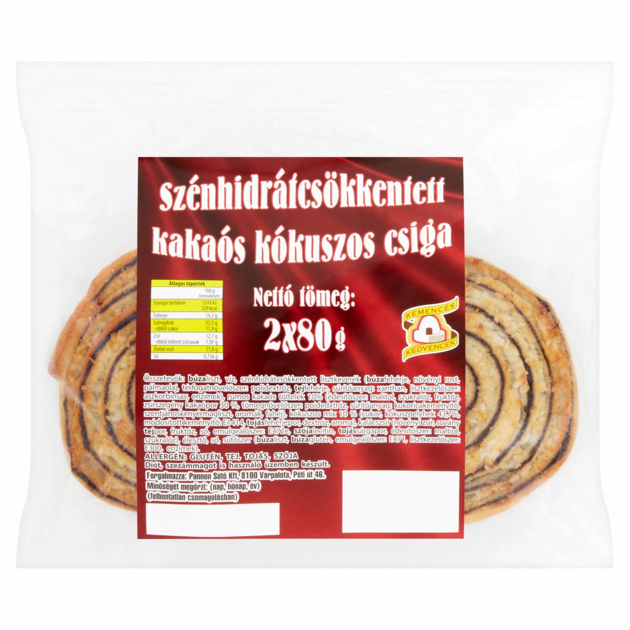 Képek - Kemencés Kedvencek szénhidrátcsökkentett kakaós kókuszos csiga 2 x 80 g