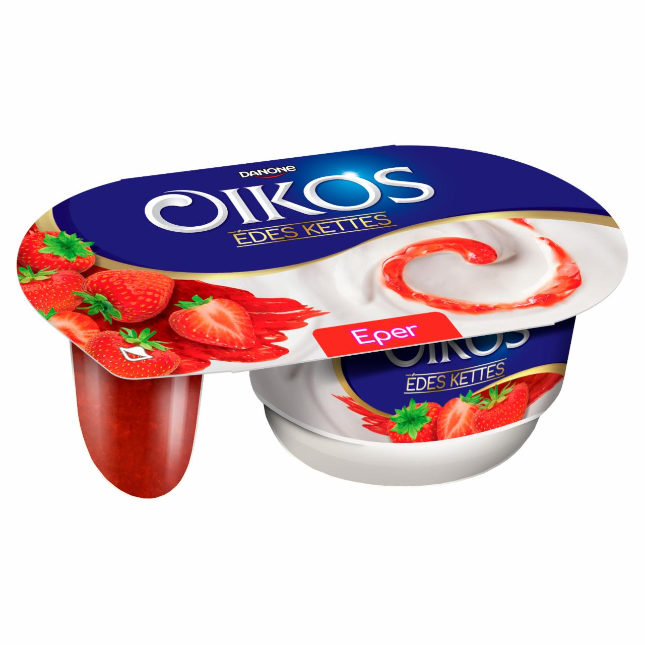 Képek - Danone Oikos Édes Kettes élőflórás édesített joghurt eperszósszal 122 g