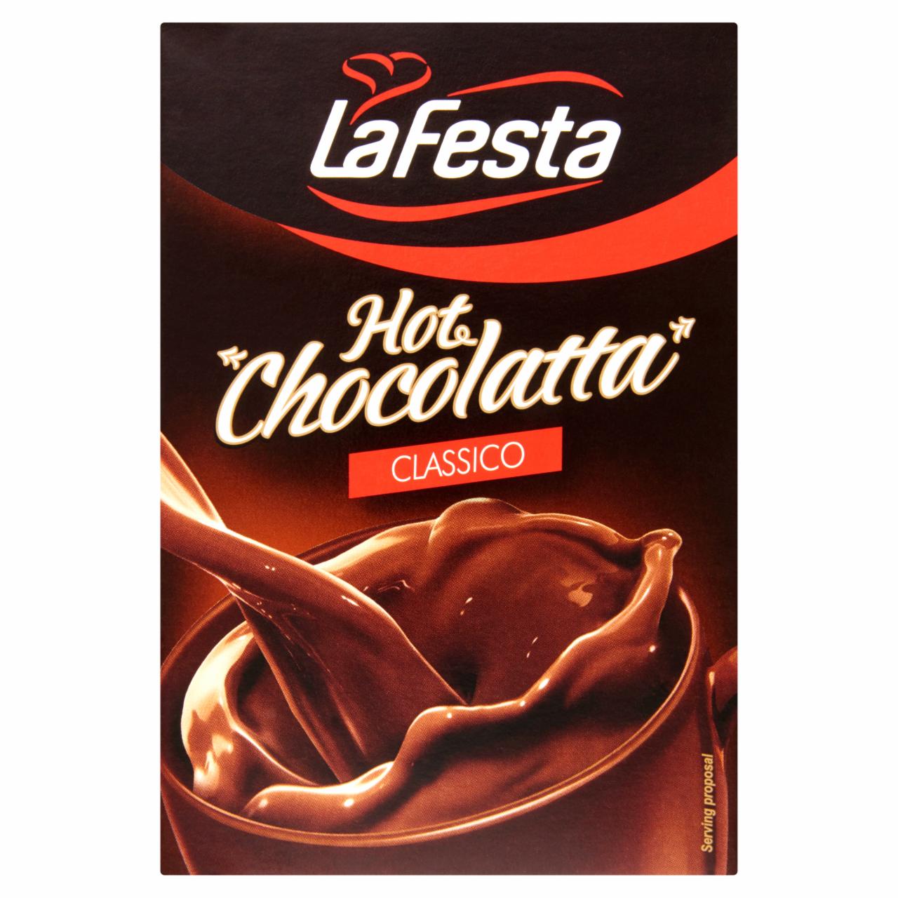 Képek - La Festa Hot Chocolatta Classico csokoládé ízű instant kakaó italpor 10 x 25 g