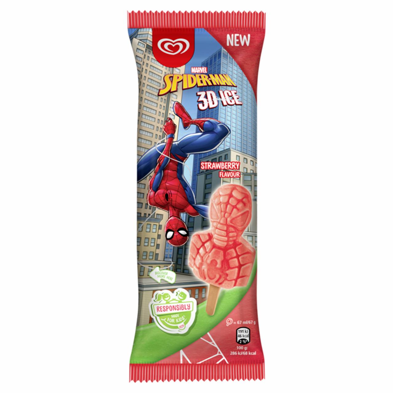 Képek - Algida Spiderman pálcikás jégkrém Epres 67 ml