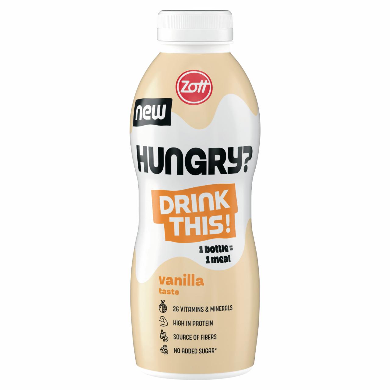 Képek - Zott Hungry? vanília ízű ital, hozzáadott vitaminokkal ásványi anyagokkal, édesítőszerekkel 500 ml