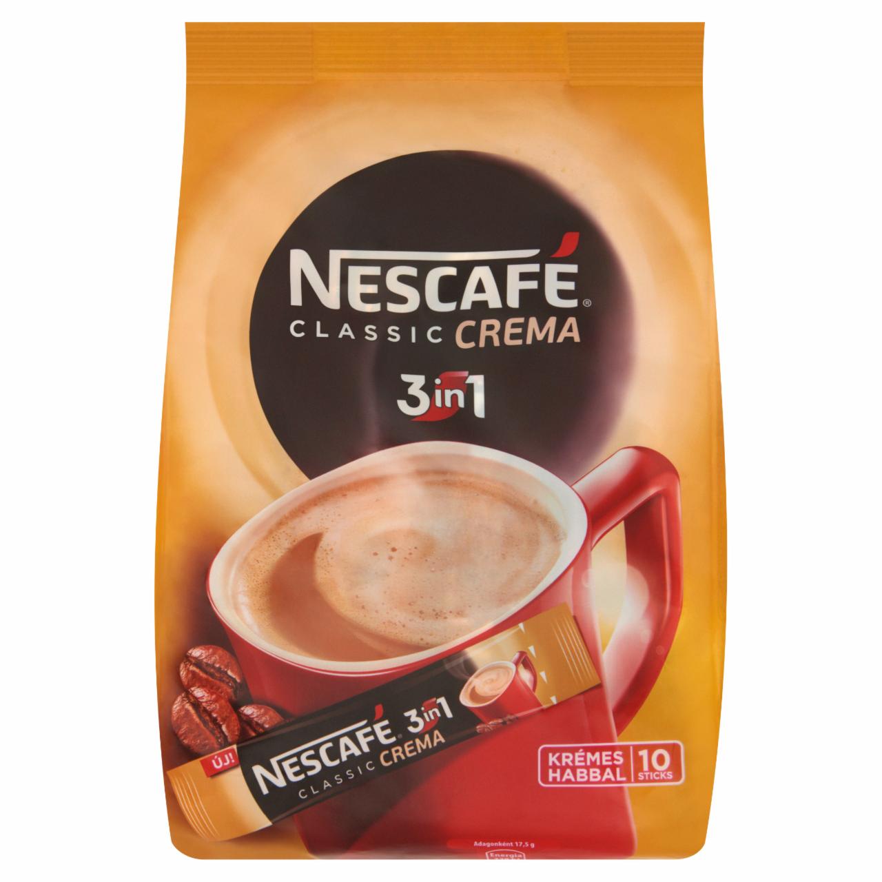Képek - Nescafé 3in1 Classic Crema azonnal oldódó kávéspecialitás 10 db 175 g