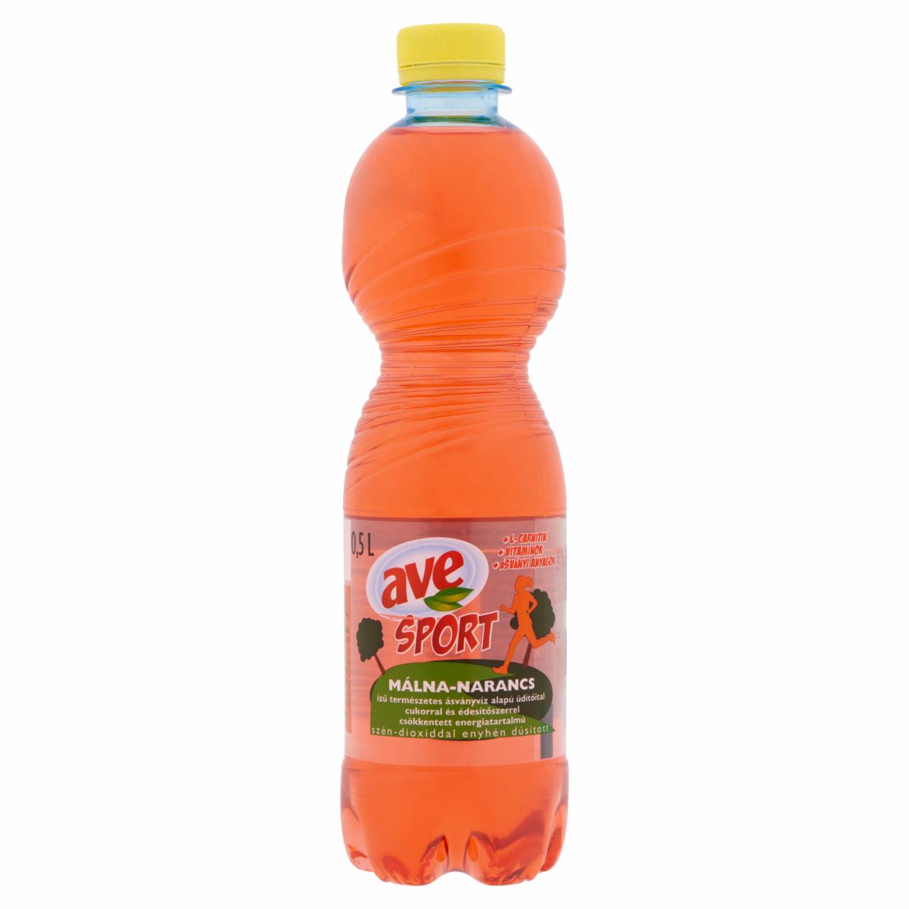 Képek - Ave Sport málna-narancs ízű ásványvíz alapú üdítőital cukorral és édesítőszerrel 0,5 l