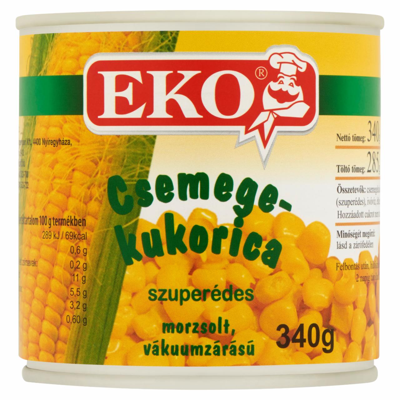 Képek - Eko szuperédes, morzsolt csemegekukorica 340 g